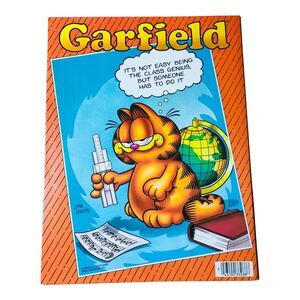 Garfield VTG 1978 Mead Pocket Folder Jim Davis School Ephemera Portfolio Orange
